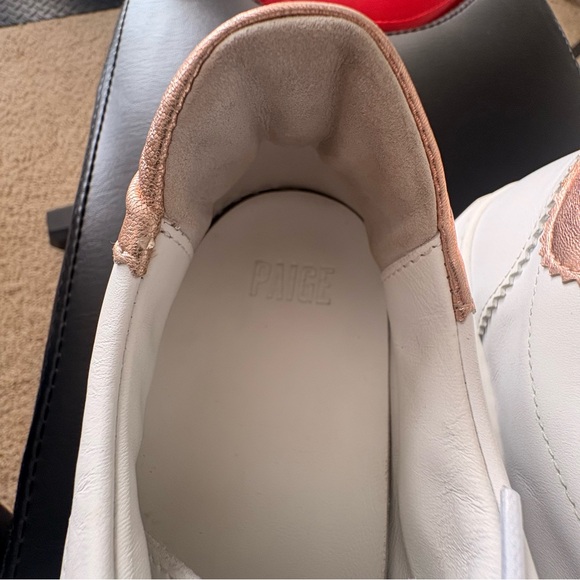 PAIGE White and Rose Gold Leather Platform Sneakers size 11 (run small) - Picture 7 of 16